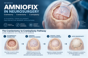 MiMedx AMNIOFIX in neurosurgery for craniotomy craniectomy and cranioplasty applications